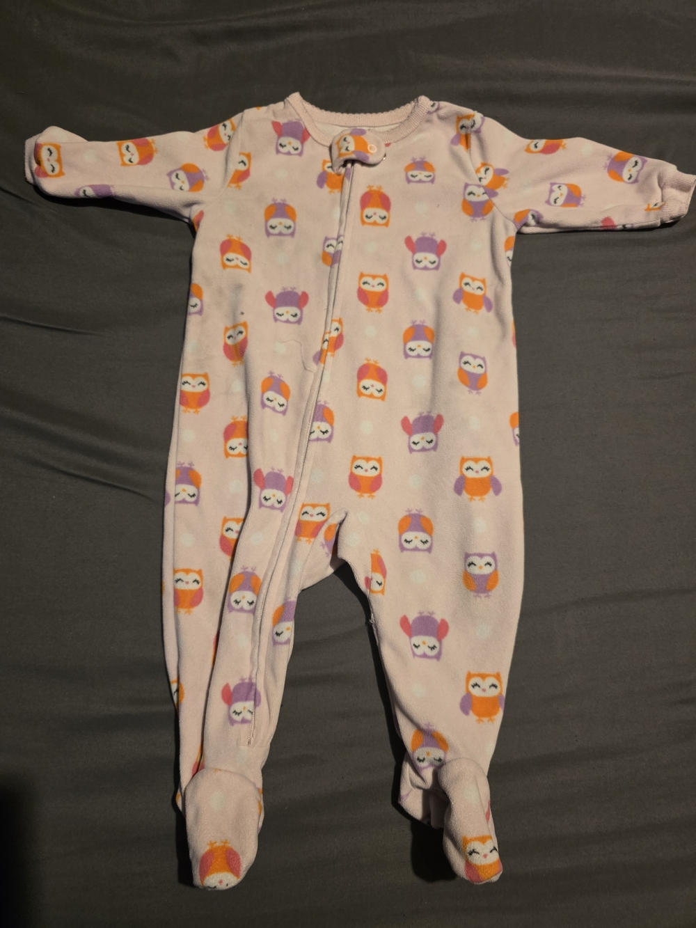 Carter's Pink Owl Footed One-Piece Pajama